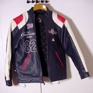 Vtg First Down High Performance Gear Cafe PVC Faux Leather Jacket Sz M